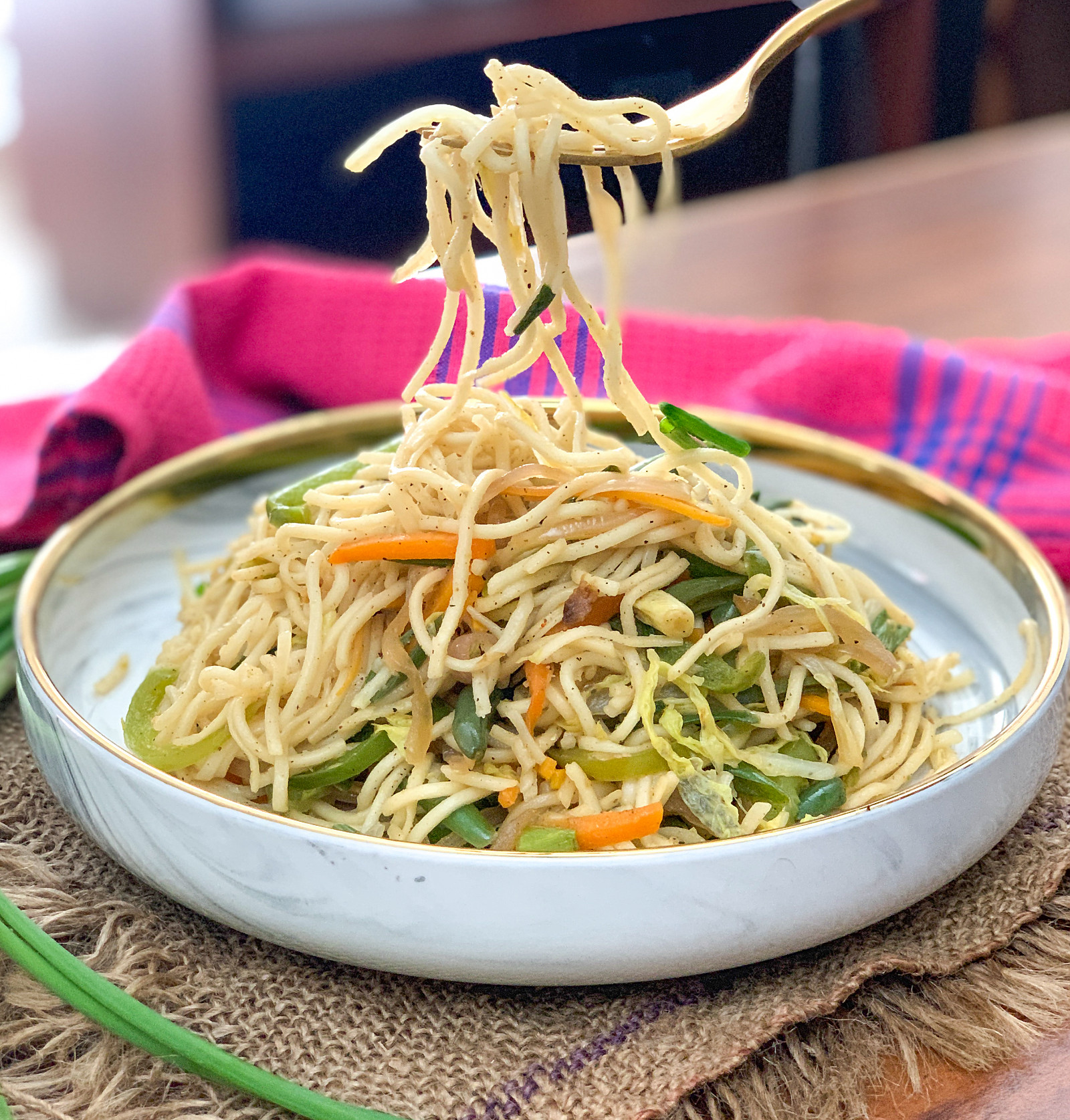 Vegetarian Hakka Noodles Recipe
